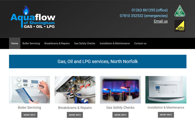 Aquaflow of Sheringham - Gas, Oil and LPG services, north Norfolk