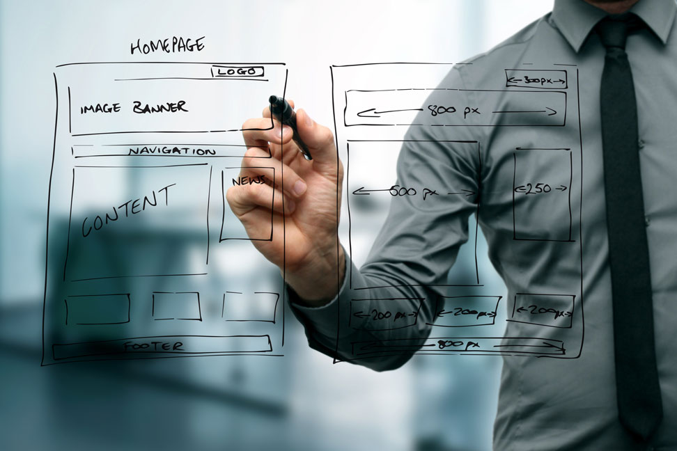 Website under development - wireframe